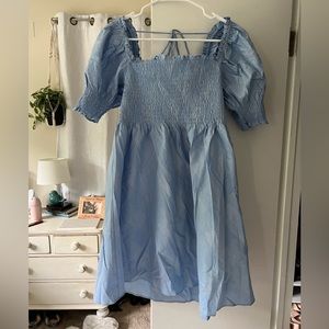 Hill House Athena nap dress in blue checked. Size L fits 12-18. Never worn.